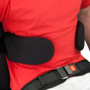 Lateral supports fitted to a powerchair